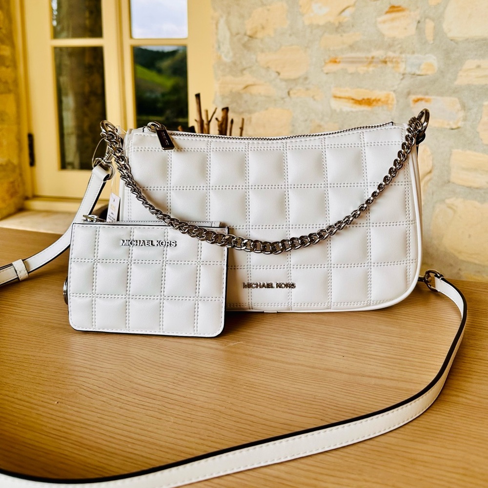 Michael Kors White Quilted Women's Bag Set